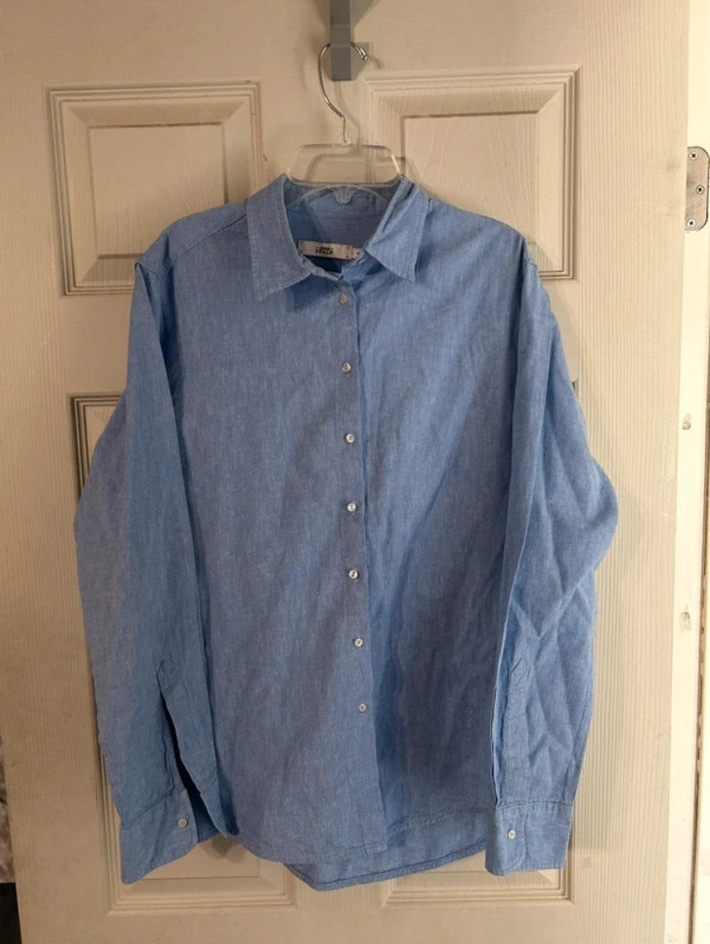 0039 italy sanja linen blend button up shirt size S